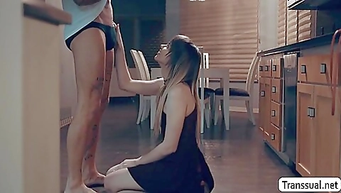 Tgirl Lets Stepbro Bareback Her Ass So He